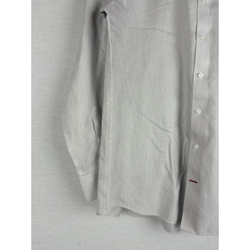 Cremieux Slim Fit Dress‎ Shirt Mens 16.5 35 Gray 100% Pima Cotton Non-Iron L/S - Picture 7 of 14